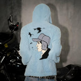Cartoon Embroidered Hooded Sweater