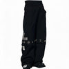 Men's Black Straight Two-In-One Riveted Sweatpants
