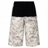 Men's Patchwork Ripped White Camo Pants