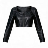 Short Zip Sheepskin Jacket