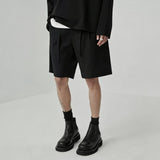 Draped Drawstring Elastic Waist Pleated Shorts