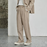 Pleated Wide Leg Suit Pants