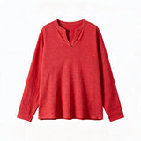 Linen Cotton Loose Long Sleeve Tee