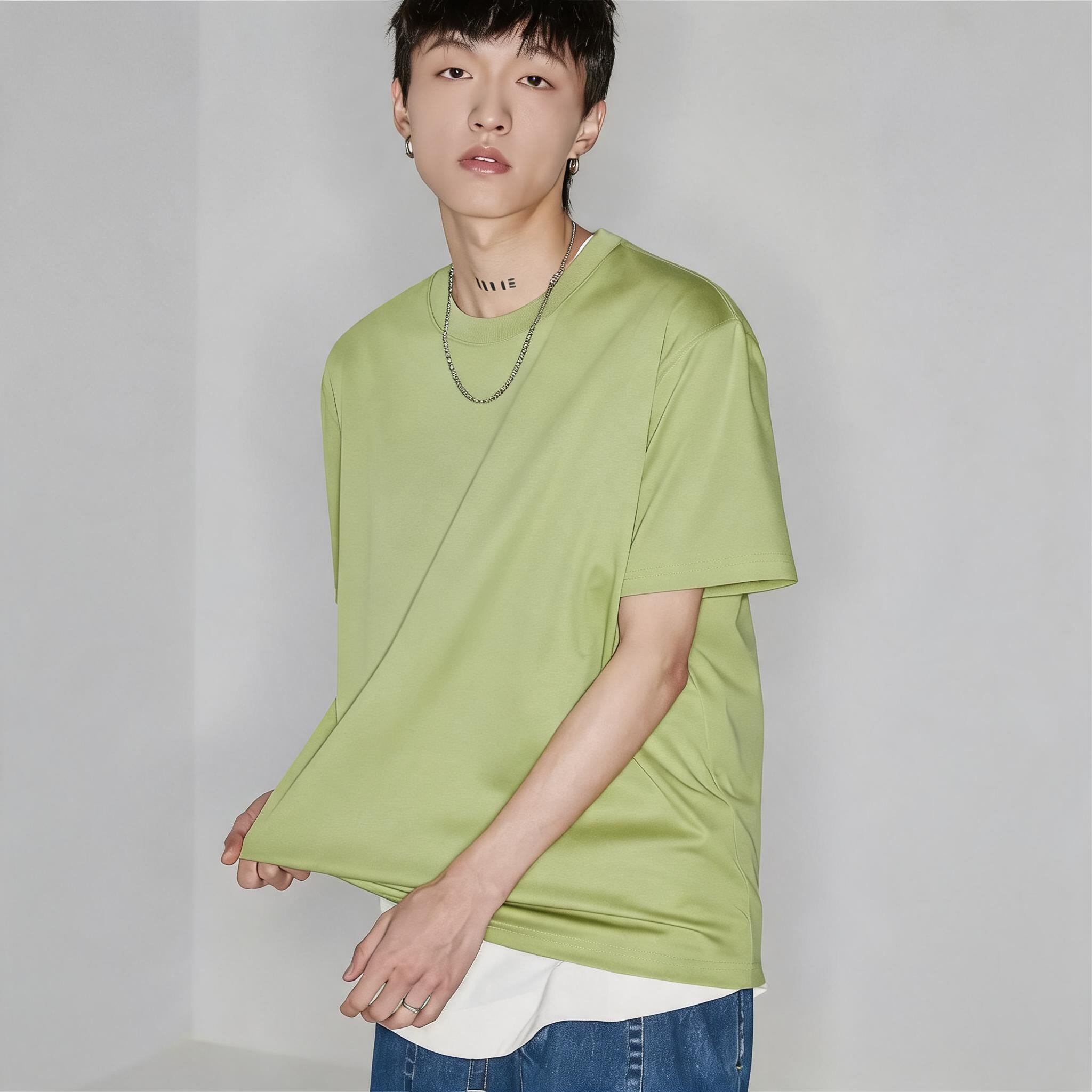 Double-sided Color-block Printed Pima Cotton Tee