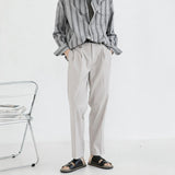 Double Pleated Wide Cropped Suit Pants