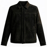 Cupro Lined Suede Leather Lapel Jacket