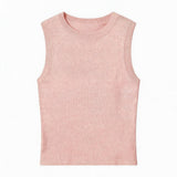 Knit Linen Cotton Blend Tank Top