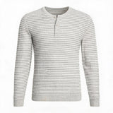 Striped Henley Cotton Cashmere Sweater