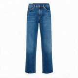 Turkish Washed Frayed Straight Jeans