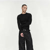 Slim Fit Ribbed Knit Long Sleeve Tops