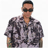 Lavender Graffiti Cuban Collar Hawaiian Shirt