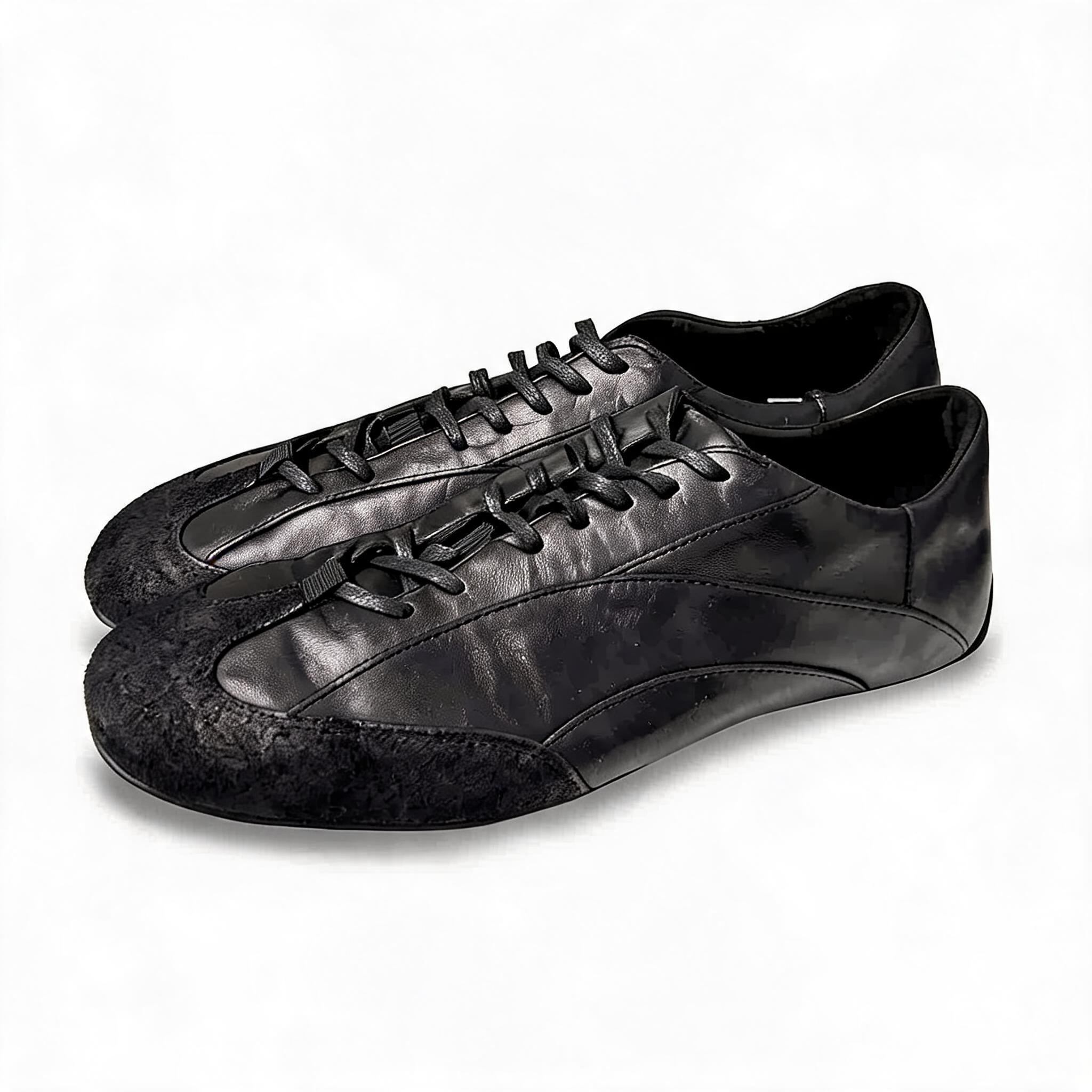 Washed Horsehide Deconstructed Trainers