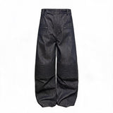 Washed Wide Leg Straight Denim Jeans