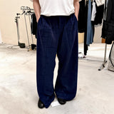 Blue-Black Plaid Pleated Casual Pants