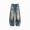 13.5 Oz Washed Denim Tapered Jeans