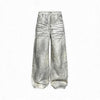White Distressed Wide Leg Jeans
