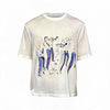 Printed Short-sleeve Tee with Tencel Wool
