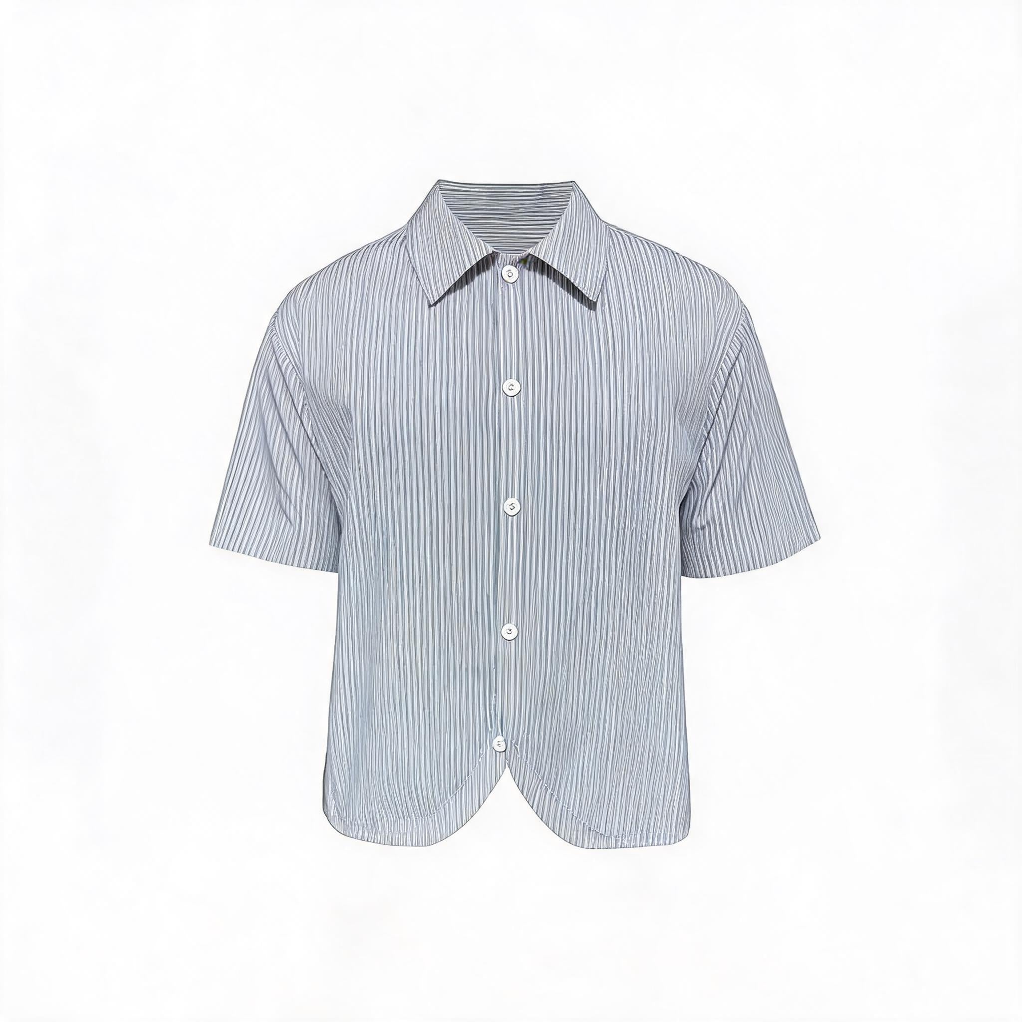 Curved Stripe Short Sleeve Shirt