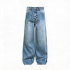 Rigid Washed Blue Straight Relaxed Jeans