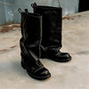 Washed Wrinkled Cowhide Boots