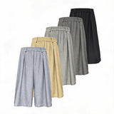 Bubble Pleated Plaid Capri Pants