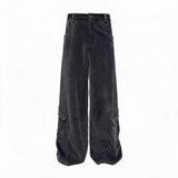 Faded Gray Side Pocket Corduroy Pants