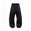 Low Rise Curved Pleated Quilted Pants