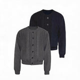 100% Cotton Crew Neck Cable Cardigan