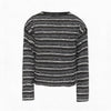 Striped Long Sleeve Drop Shoulder Tops