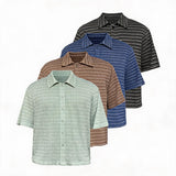 Loose Striped Knit Short-Sleeve Shirts
