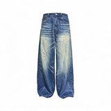 Icy Blue Vintage Coated Baggy Jeans