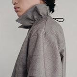 Ruffled Collar Cotton Linen Buttoned Shirt