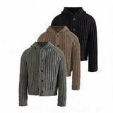 Ribbed Knit Hooded Sweater