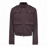 Frost Purple Washed-Brushed Multi-pocket Work Jacket