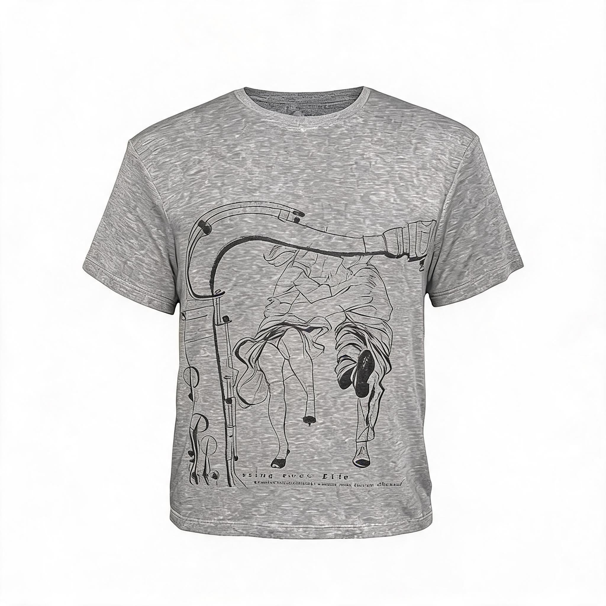 Couple Print Fitted Wool Blend Tee