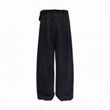 Leopard Print Jacquard Pleated Straight Pants