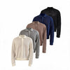 Pick Stitch Polo Collar Knitted Cardigan