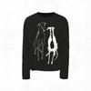 Drop Shoulder Dog Jacquard Cotton Sweater