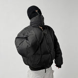 Men's Black Cross Armoured Down Coat