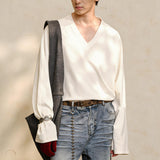 V-Neck Long Sleeve Merino Tencel Sweater