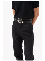 Men's Double Buckle Pleated Casual Pants