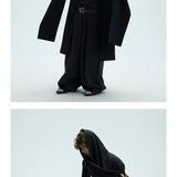 Thick Multi-Wear Hooded Scarf Blazer Coat