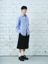 Casual Blue White Pinstriped Sun Shirt