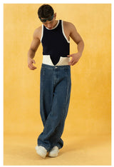 Men's Color Block Rib Knit Vest