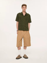 Wooden Button Short Sleeve Knitted Shirt