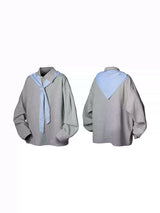 Asymmetric 100% Cotton Knit Polo Scarf