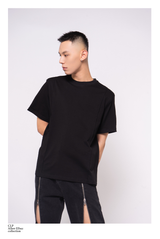 Men's Black White Padded Line Tee