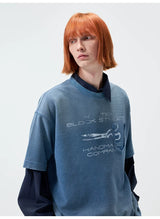 270G Printed Vintage Waffle Cotton Tee