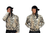 Leopard Print Stand Collar Sweatshirt