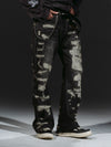 Heavyweight Distressed Embroidered Patchwork Flared Jeans